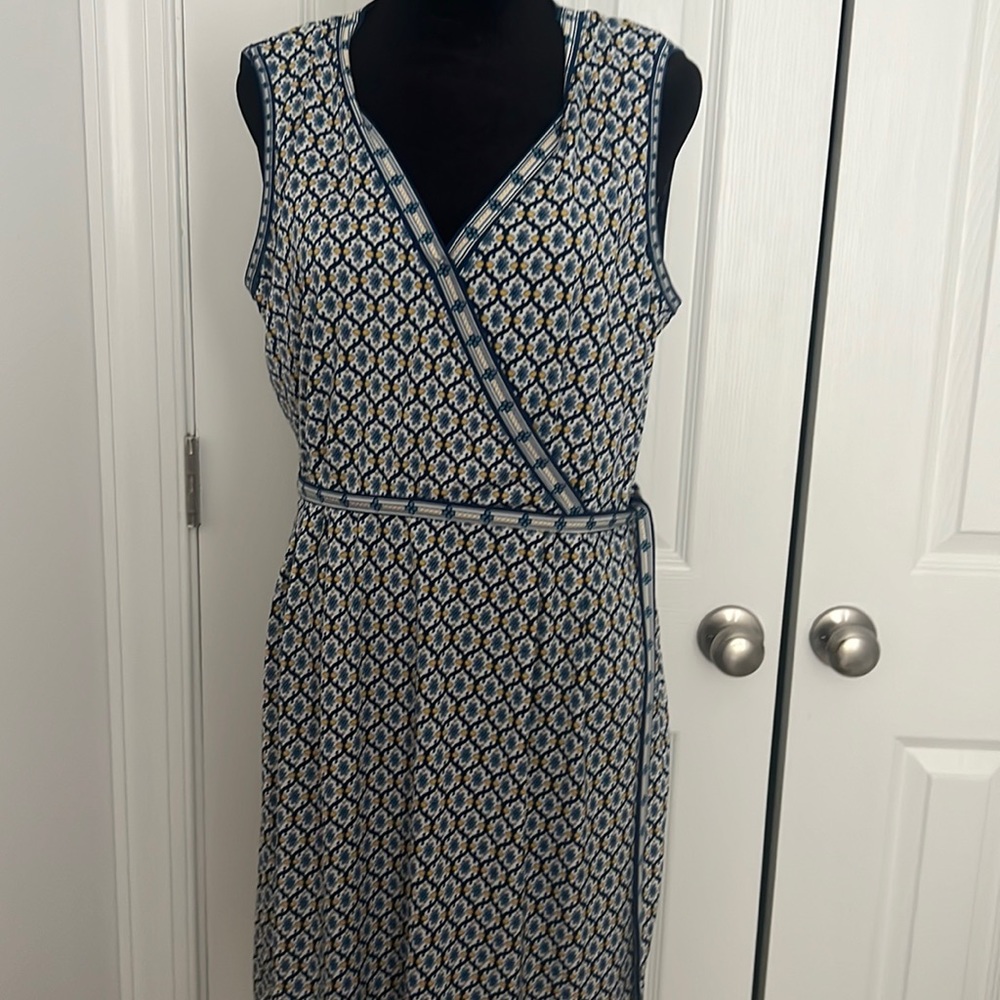 Max studio summer dress - pattern - side tie - L